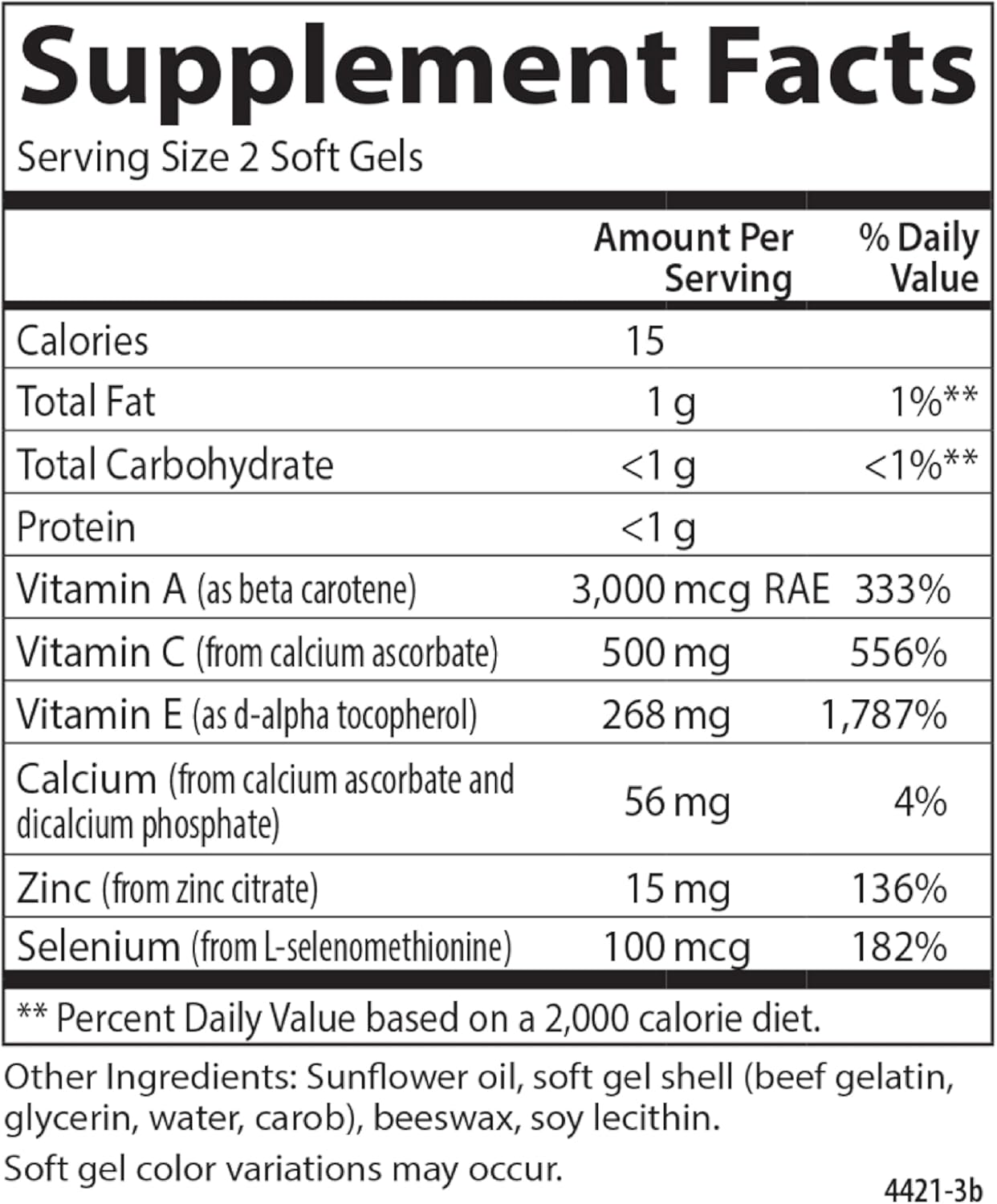 Carlson ACES + Zn Softgels - Vitamins A, C, E, Selenium, Zinc for Cellular Health & Immune Support, Antioxidant Boost