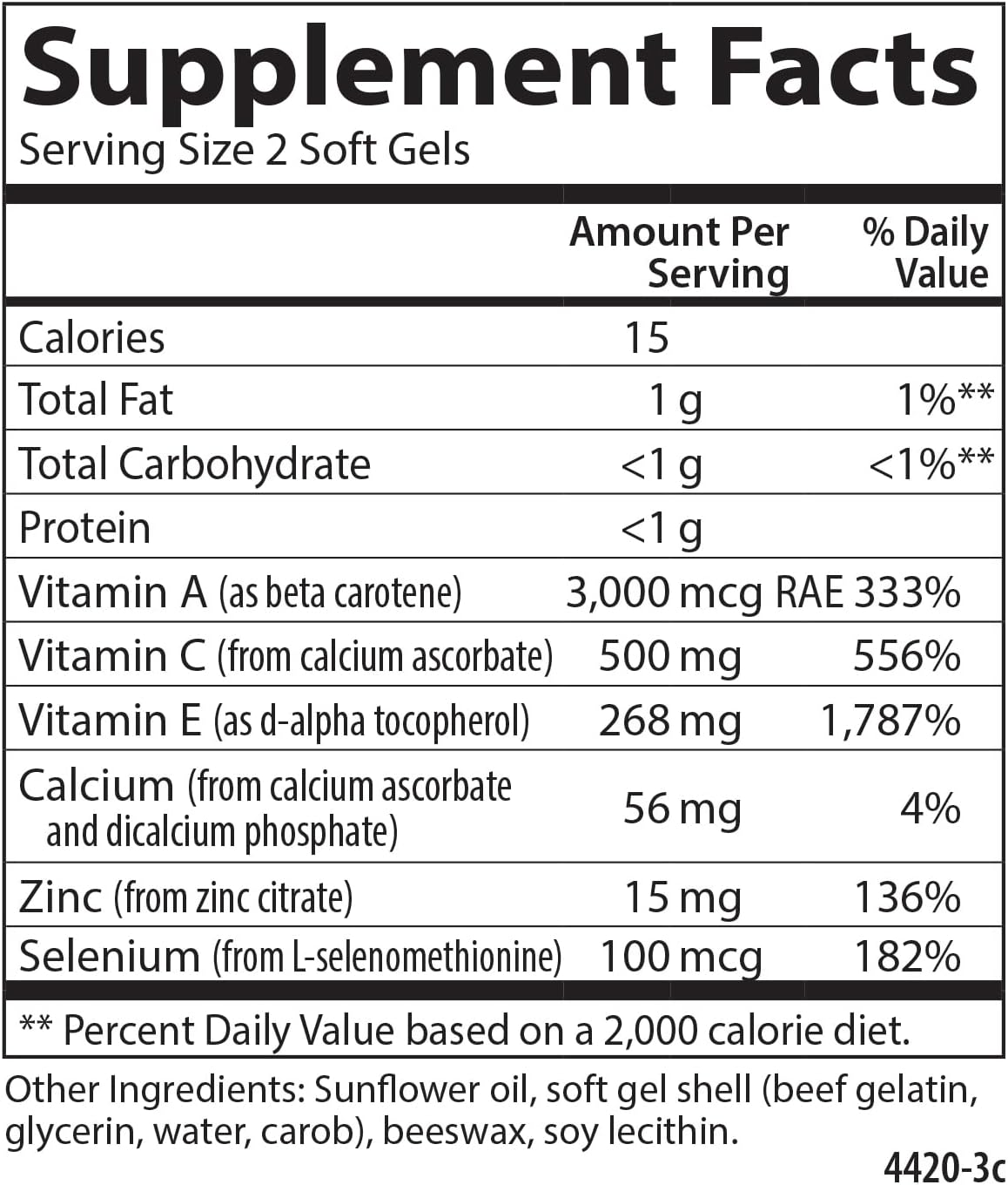 Carlson ACES + Zn Softgels: Vitamins A, C, E, Selenium & Zinc for Cellular Health & Immune Support