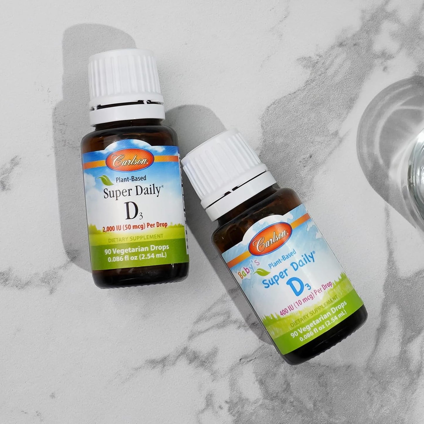 Carlson Baby Plant-Based Liquid Vitamin D Drops for Infants & Toddlers - 400 IU per Drop from Algae - Unflavored - 90 Drops