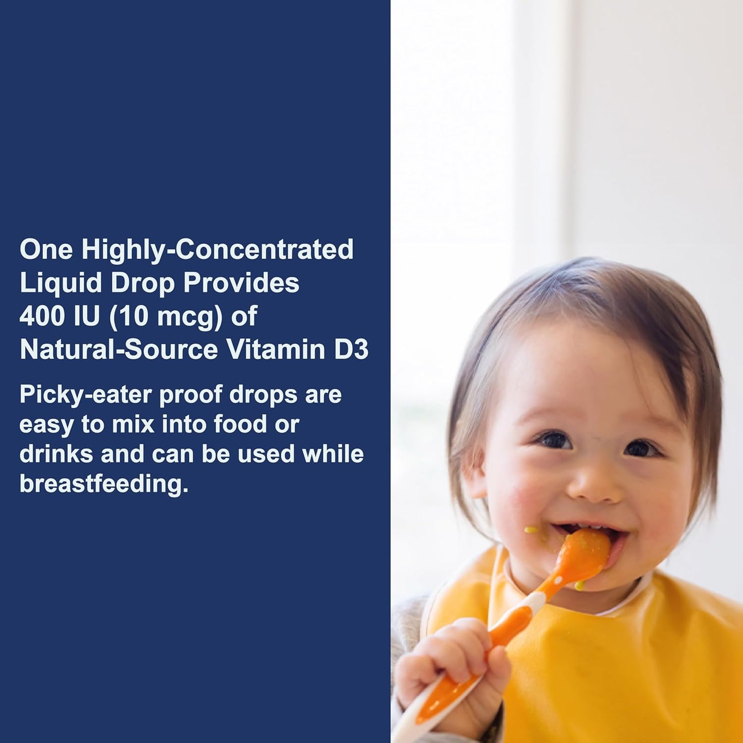 Carlson Baby's Super Daily D3 Vitamin Drops - 1-Year Supply, 400 IU (10 mcg) per Drop, Vegetarian Liquid Supplement for Infants and Toddlers, Unflavored