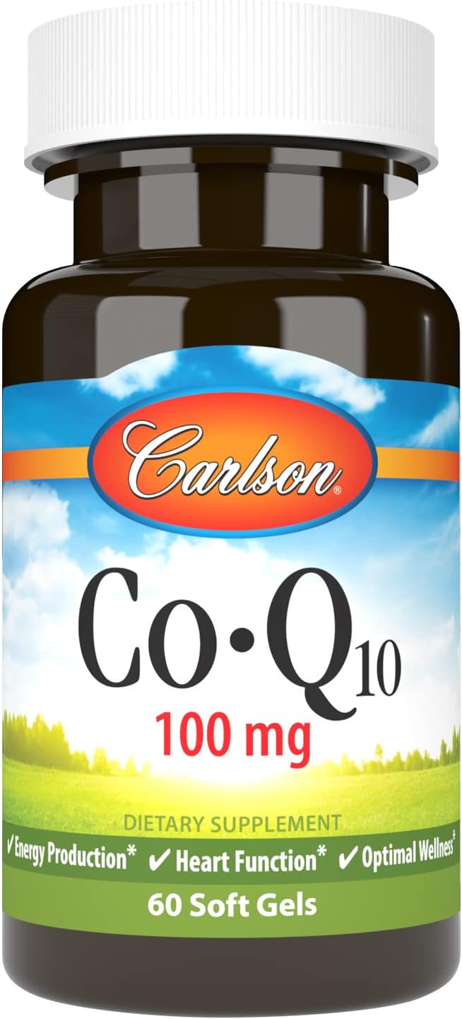 Carlson Co-Q10 100mg Softgels for Energy and Heart Health - 60 Count