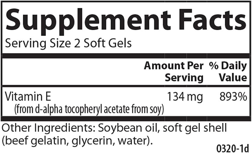 Carlson E-Gems 200 IU Soft Gels, Natural-Source Vitamin E for Optimal Wellness - 90 Count