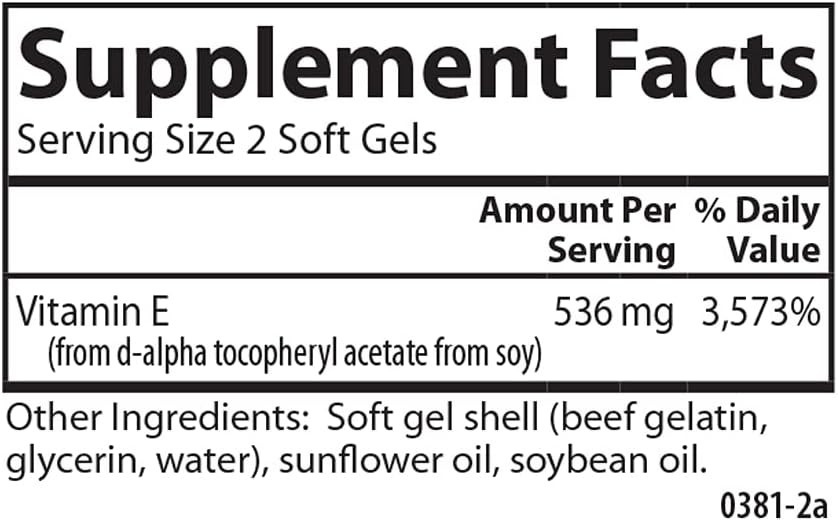 Carlson E-Gems 800 IU Softgels for Heart Health & Antioxidant Support - 100 Count