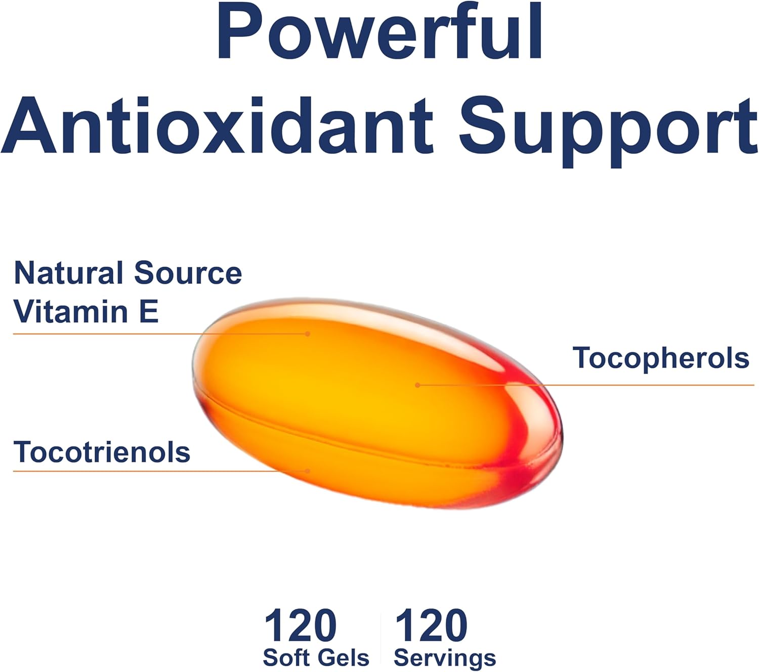 Carlson E-Gems Elite 400 IU Natural Vitamin E Capsules for Heart Health - 120 Softgels