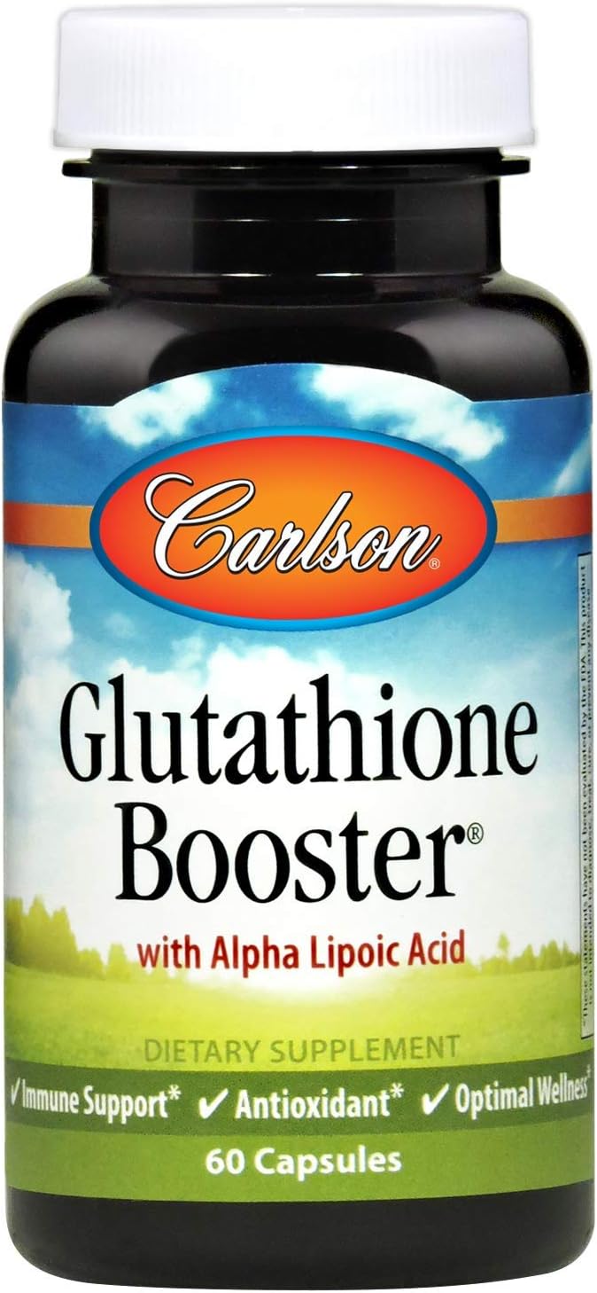 Carlson Glutathione Booster with Alpha Lipoic Acid for Immune Support and Antioxidant Benefits - 60 Capsules