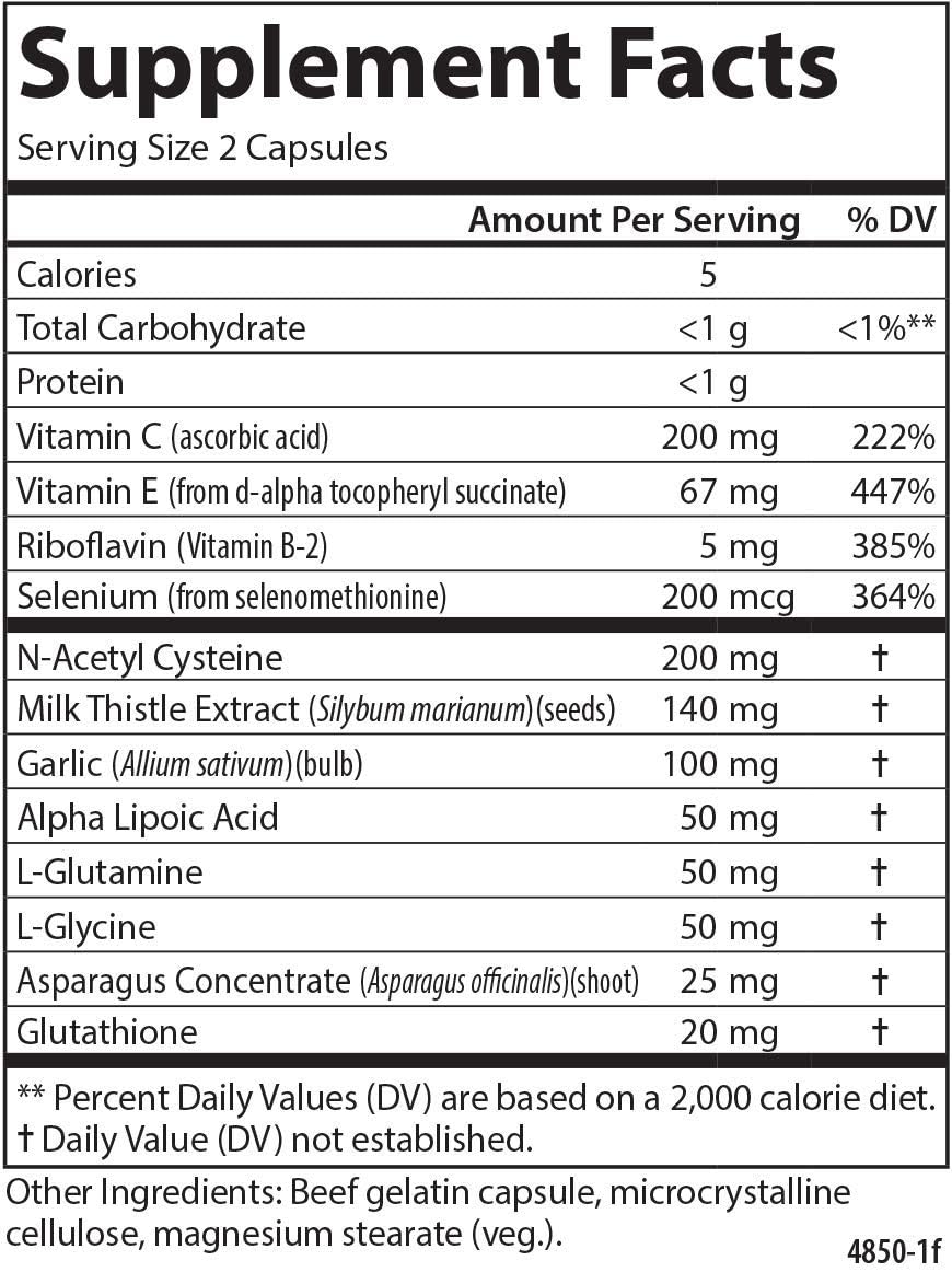 Carlson Glutathione Booster with Alpha Lipoic Acid for Immune Support and Antioxidant Benefits - 60 Capsules