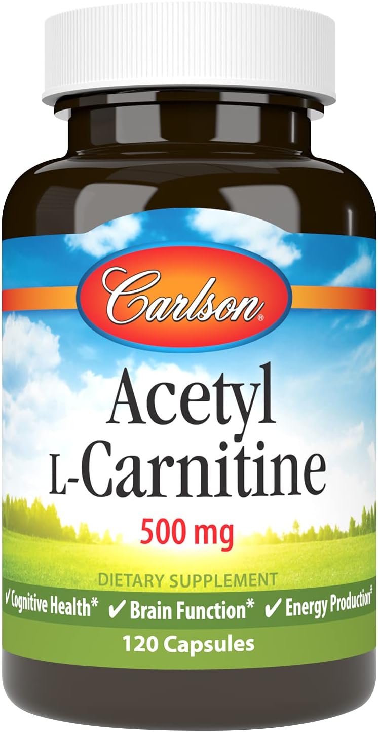 Carlson Labs Acetyl L-Carnitine Capsules - 500mg, 120 Count - Energy & Focus Support