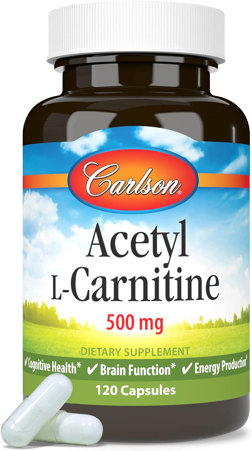 Carlson Labs Acetyl L-Carnitine Capsules - 500mg, 120 Count - Energy & Focus Support
