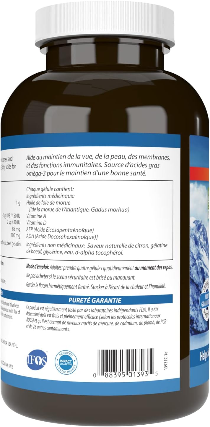 Carlson Labs Cod Liver Oil Capsules - Low Vitamin A, High Omega-3, 300 Softgels