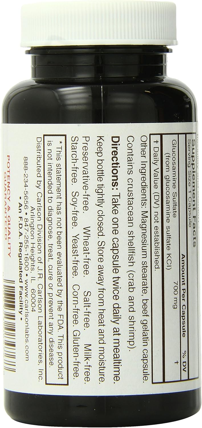 Carlson Labs Glucosamine Sulfate Capsules, 750mg - 60 Count
