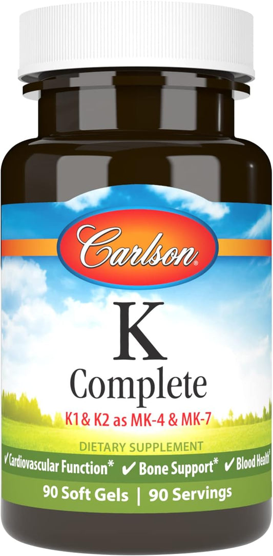 Carlson Labs K Complete Softgels - 90 Count for Essential Vitamin K Support