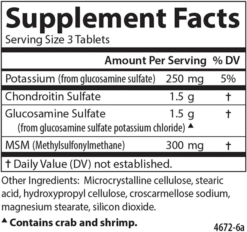 Carlson Nutra-Support Joint Supplement with Glucosamine, Chondroitin, MSM - 180 Tablets for Joint Function and Cartilage Support