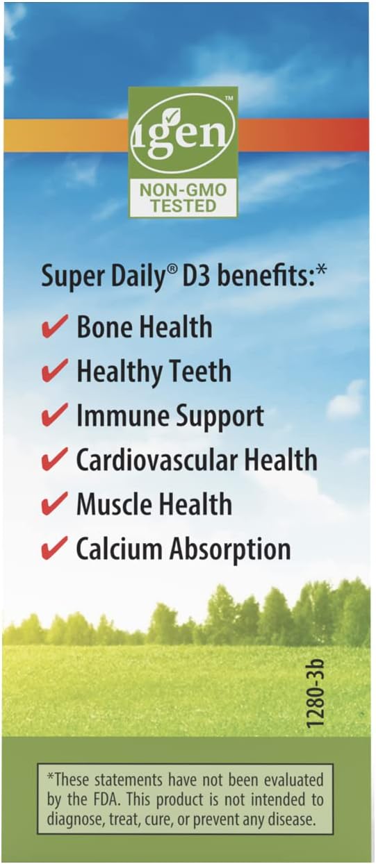 Carlson Super Daily D3 Vitamin D Drops - 2,000 IU per Drop - 1-Year Supply - Heart & Immune Health - Vegetarian - Unflavored - 365 Drops