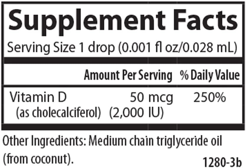 Carlson Super Daily D3 Vitamin D Drops - 2,000 IU per Drop - 1-Year Supply - Heart & Immune Health - Vegetarian - Unflavored - 365 Drops