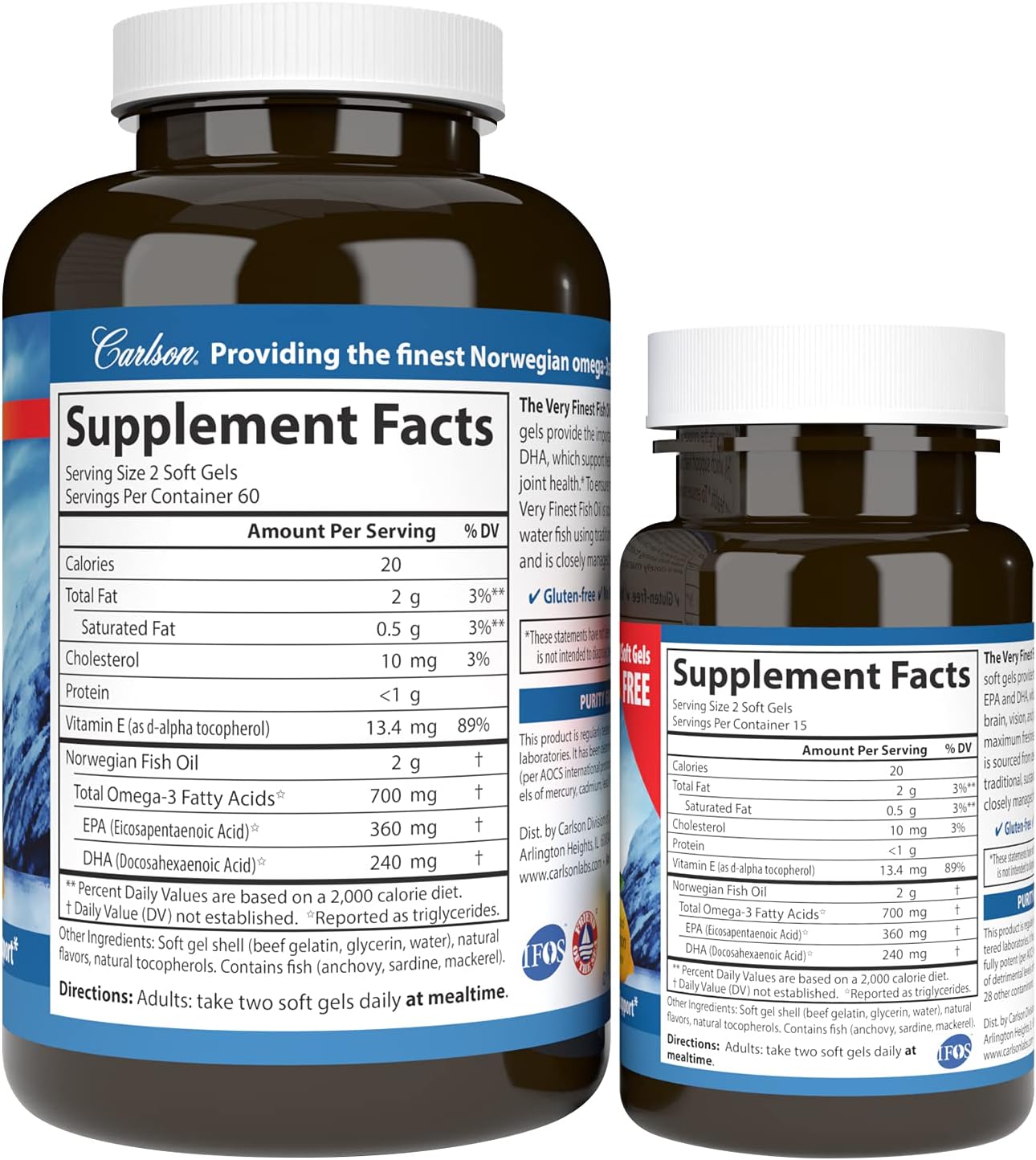 Carlson The Very Finest Fish Oil 700mg Softgels - 150 Count