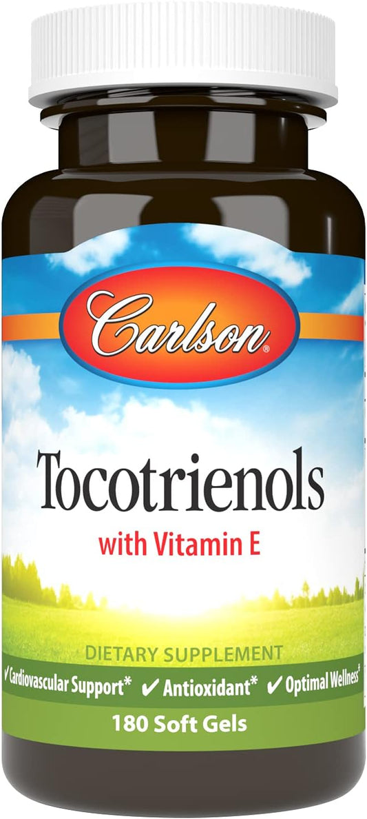 Carlson Tocotrienols 40mg Softgels with Natural Vitamin E | Gamma, Alpha, Delta, Beta | 180ct Sustainable Source
