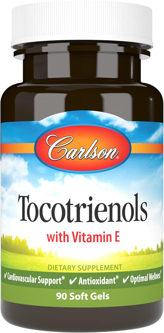 Carlson Tocotrienols 40mg Softgels with Natural Vitamin E - Gamma, Alpha, Delta, Beta - 90 Count