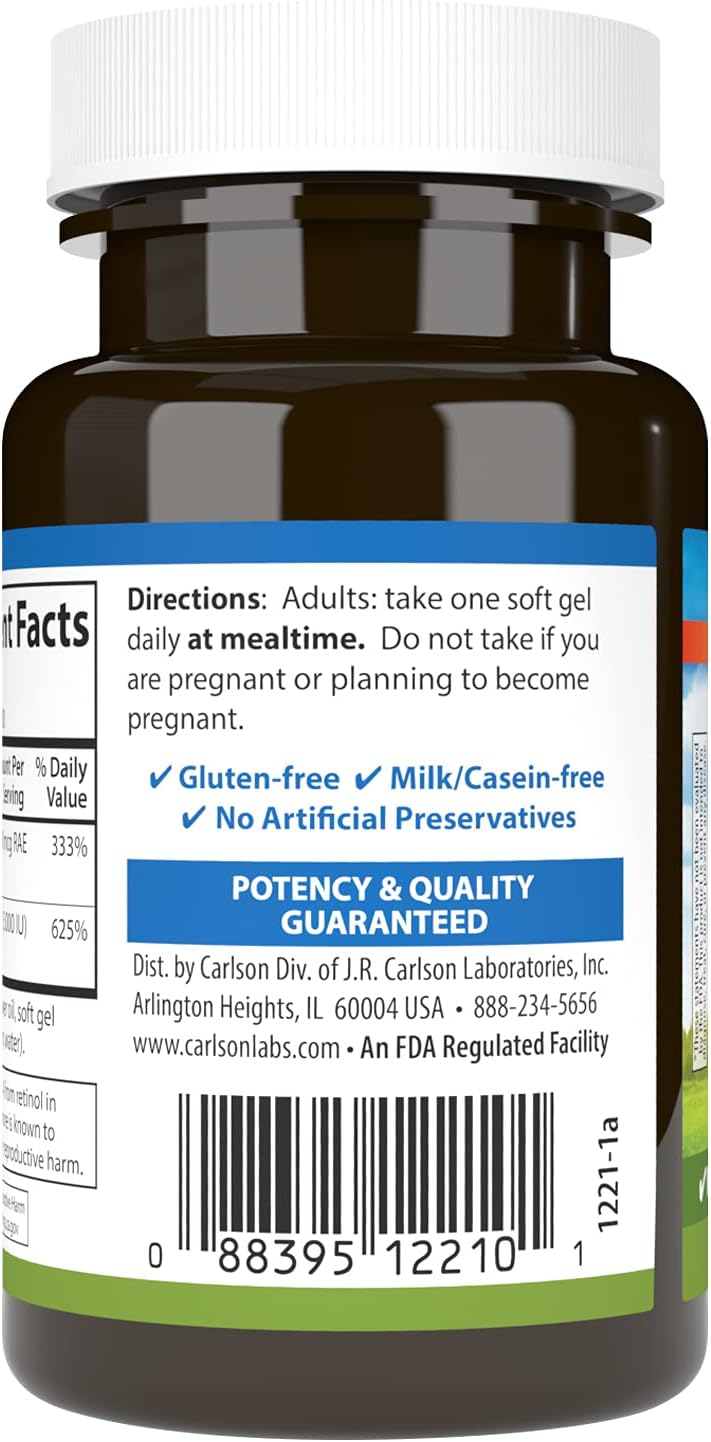 Carlson Vitamin A & D Soft Gels - Pack of 100