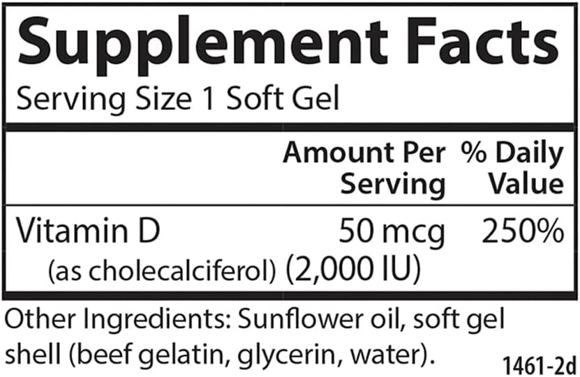Carlson Vitamin D3 Soft Gels - 2000 IU (50 mcg) for Immune Support, Bone & Muscle Health - 120 Softgels