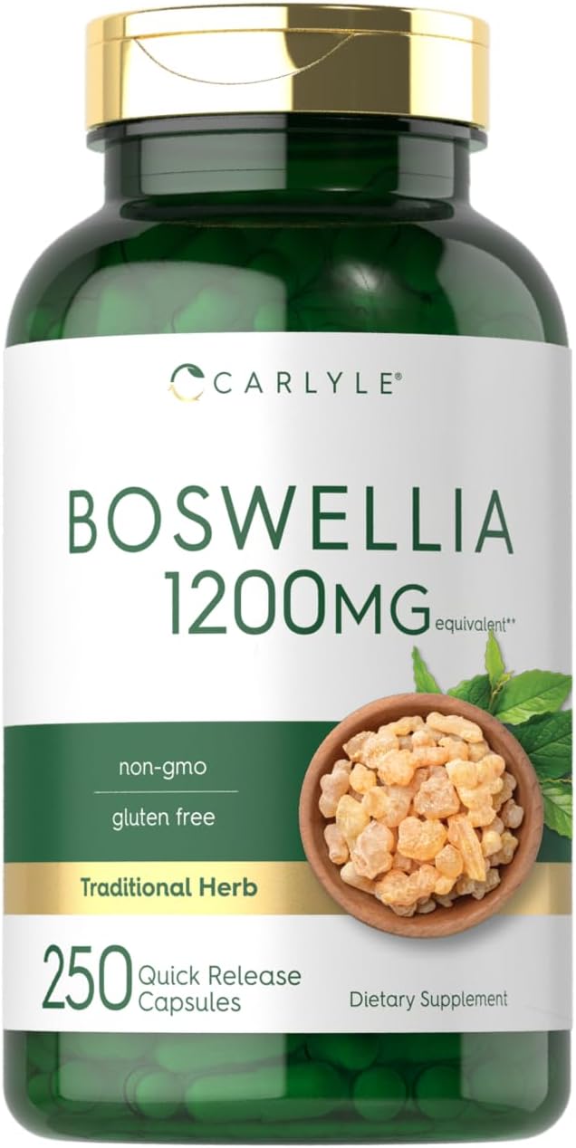 Carlyle Boswellia Serrata Complex Capsules 1200mg | 250 Count | with Black Pepper Extract | Non-GMO, Gluten Free Supplement