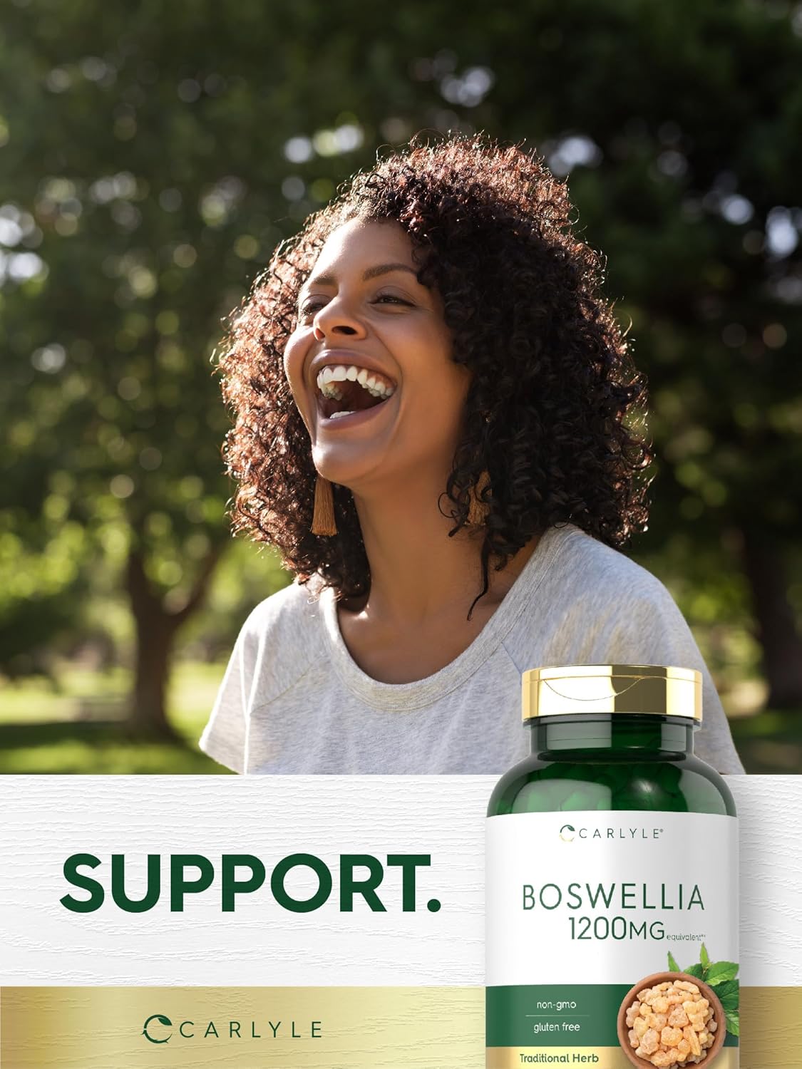 Carlyle Boswellia Serrata Complex Capsules 1200mg | 250 Count | with Black Pepper Extract | Non-GMO, Gluten Free Supplement