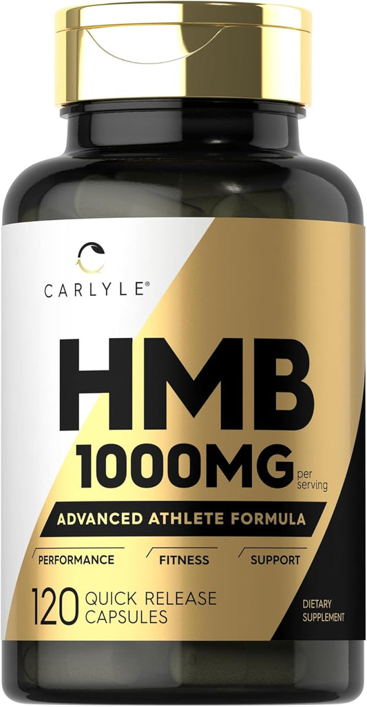 Carlyle HMB Supplement 1000mg 120 Capsules for Men & Women Non-GMO Gluten Free Athlete Formula