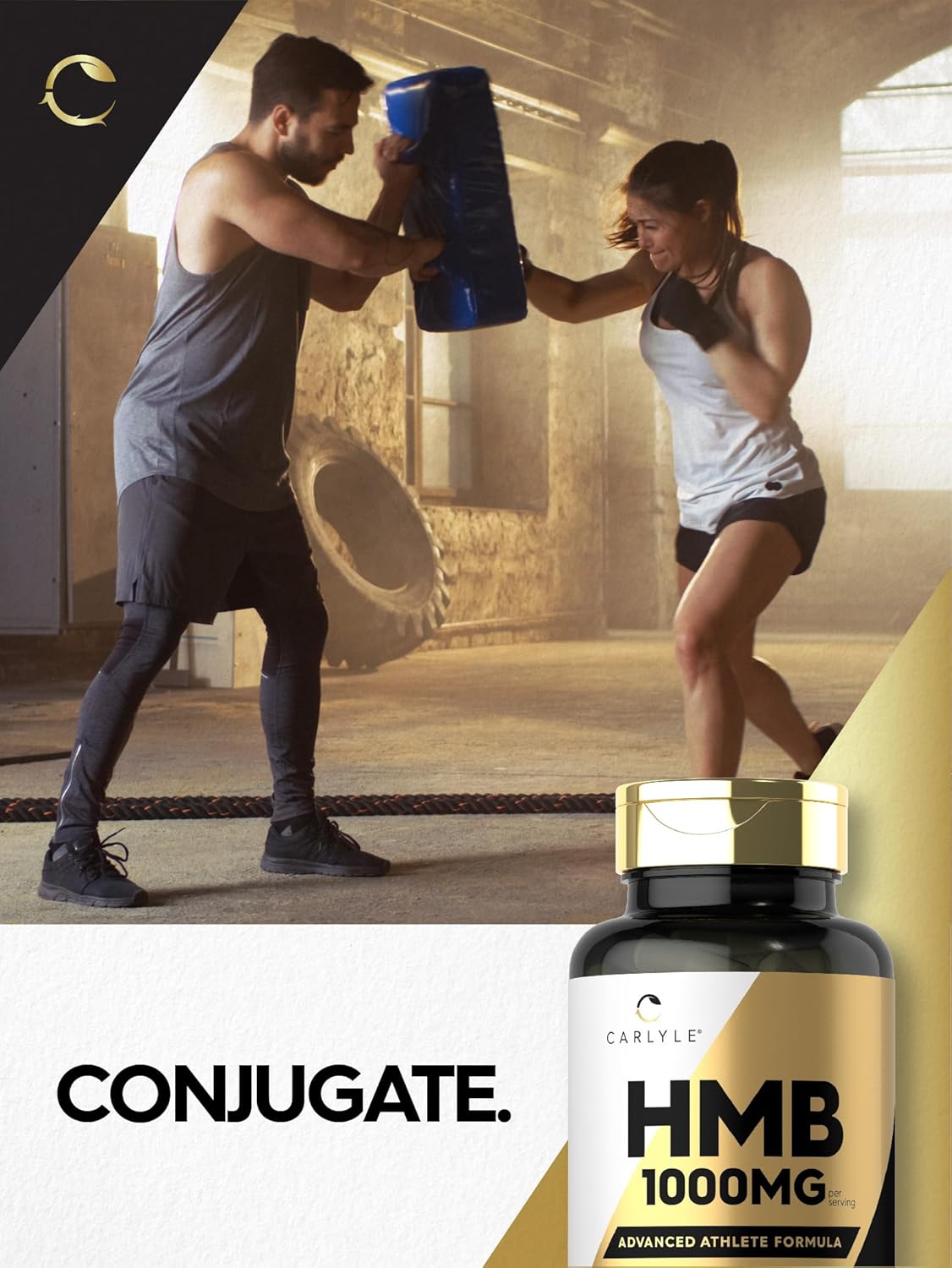 Carlyle HMB Supplement 1000mg 120 Capsules for Men & Women Non-GMO Gluten Free Athlete Formula
