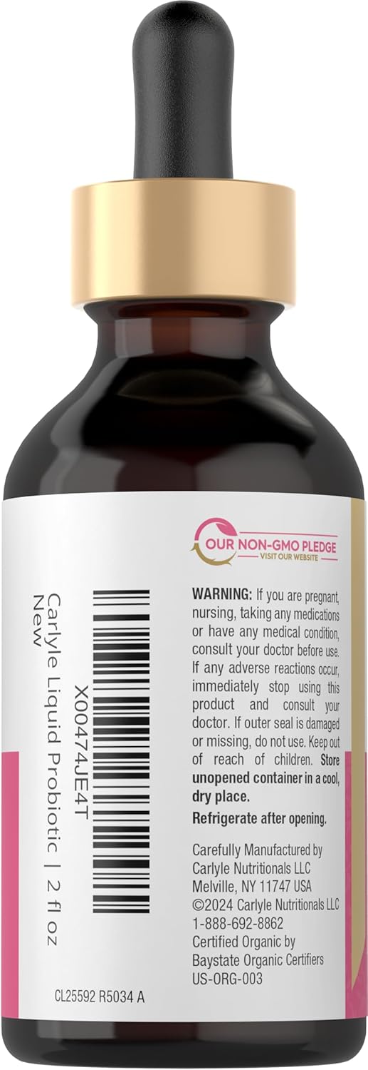 Carlyle Liquid Probiotic for Women - 2 fl oz - Organic Sunflower Oil - 3 Billion Active Organisms - Dietary Supplement - BoostGo Australia