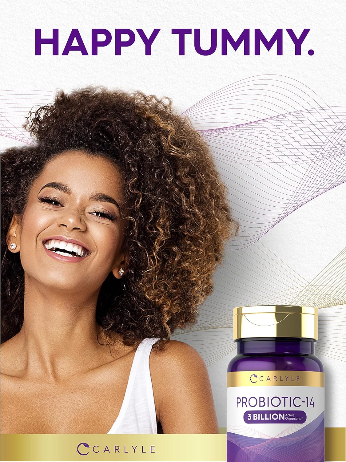 Carlyle Probiotic Capsules - 3 Billion CFU, 60 Count, 14 Strains - Non-GMO & Gluten Free