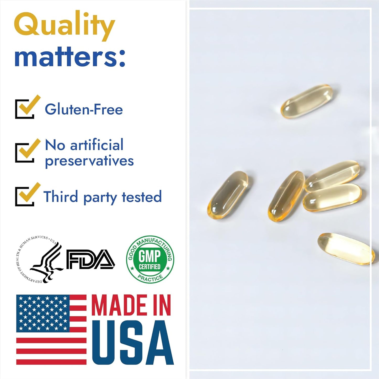 Carson Life DHA EPA Omega 3 Supplement - Brain Function Support Softgels - Made in USA - 60 Count