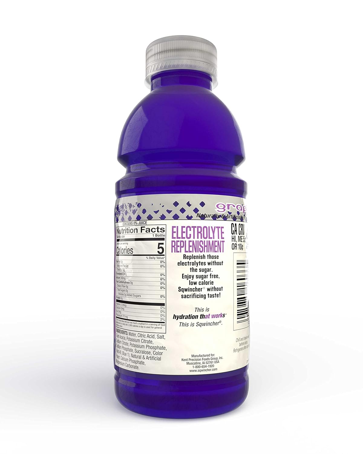 Case of 24 Sqwincher Zero Grape 20 fl oz Bottles for Hydration