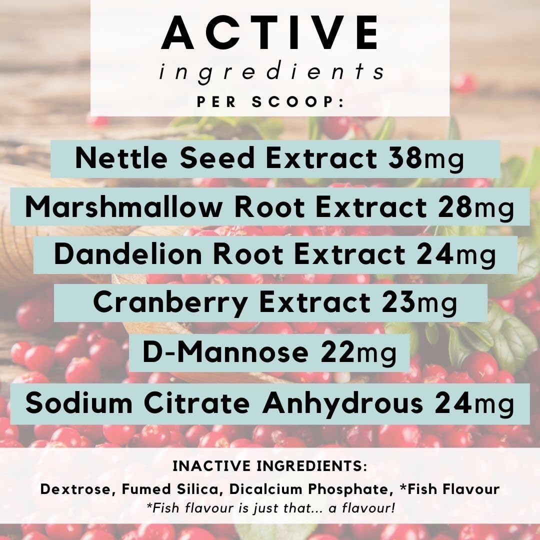 Cat UTI Treatment Powder - Cranberry, Nettle Seed, D-Mannose Supplement for Urinary Tract Health - Fast Relief & Prevention