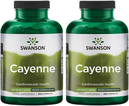 Cayenne Herbal Supplement for Digestion, Circulation, Metabolism & Heart Health - Natural Formula (600 Capsules)