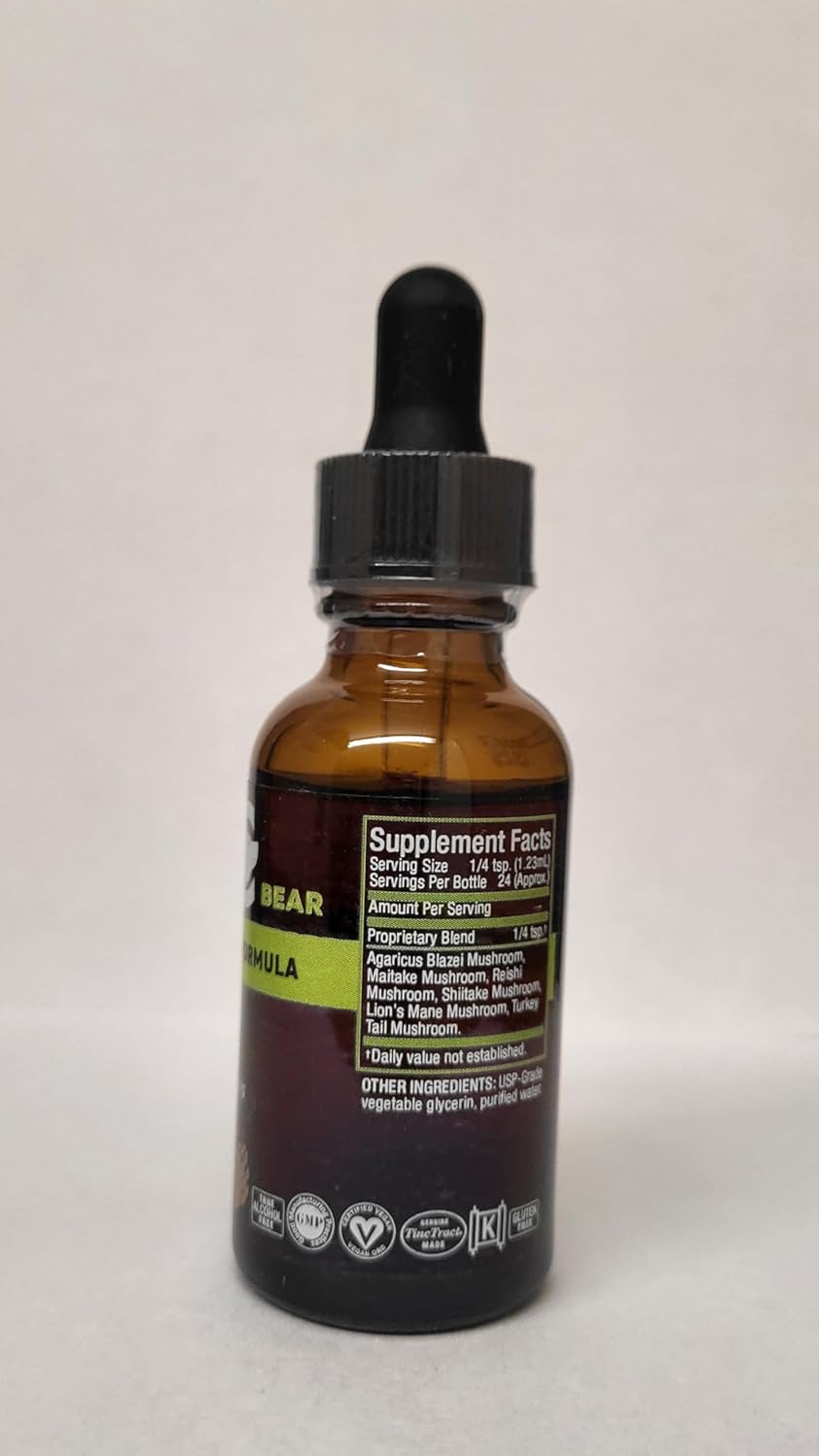 Cedar Bear Naturales Magnificent Mushrooms Liquid Herbal Supplement - Boosts Immune System & Overall Health - 1 Fl Oz