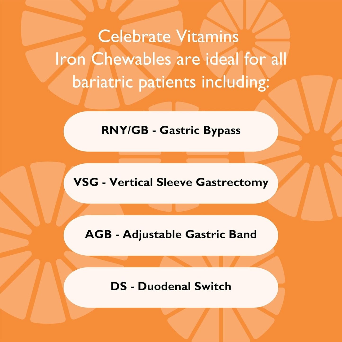 Celebrate Iron+C 18mg Chewable Tangerine Supplements - 30 Count Bottle