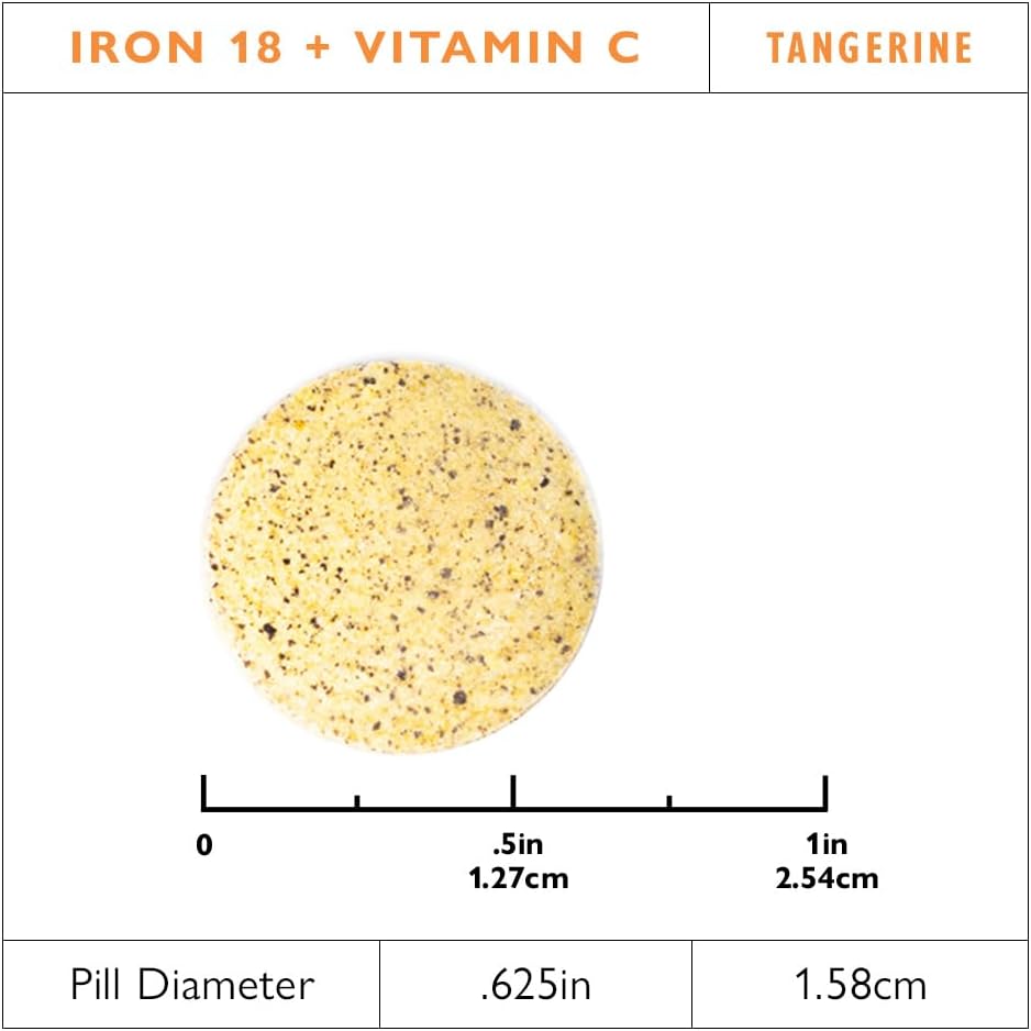 Celebrate Iron+C 18mg Chewable Tangerine Supplements - 30 Count Bottle