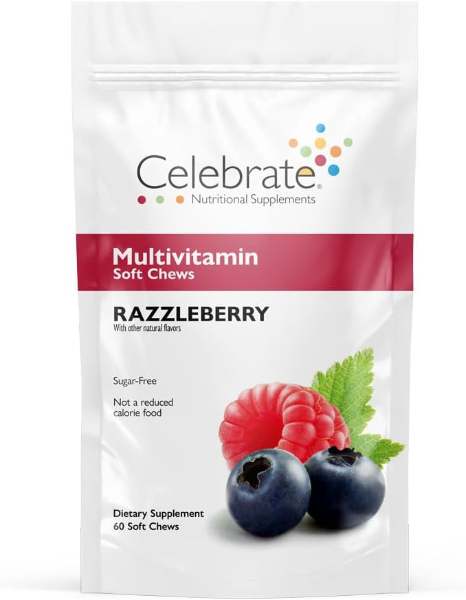 Celebrate Vitamins Bariatric Multivitamin Soft Chews - Berry Flavor, Sugar & Gluten Free - Essential Vitamins & Minerals - Gastric Bypass & Sleeve Gastrectomy Supplement - 60ct