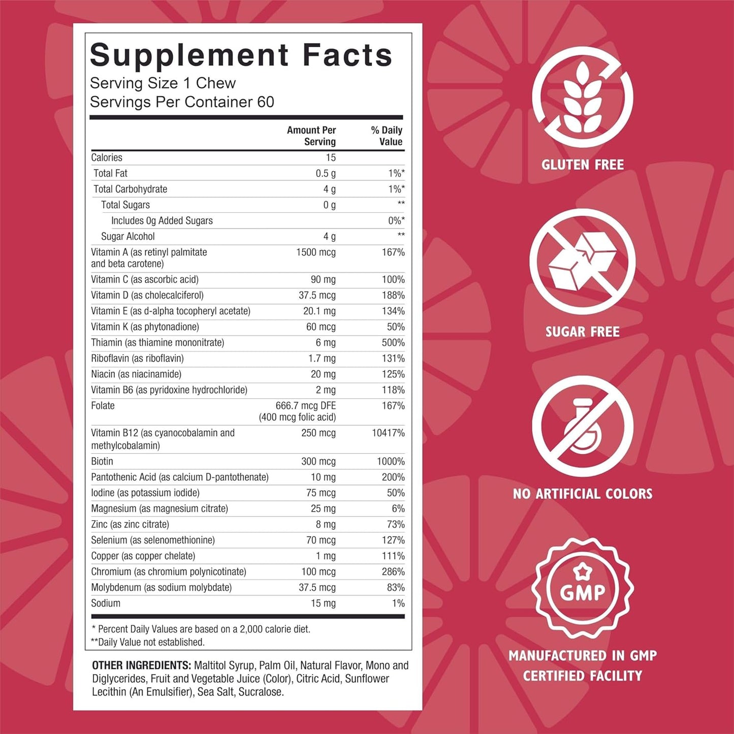 Celebrate Vitamins Bariatric Multivitamin Soft Chews - Berry Flavor, Sugar & Gluten Free - Essential Vitamins & Minerals - Gastric Bypass & Sleeve Gastrectomy Supplement - 60ct
