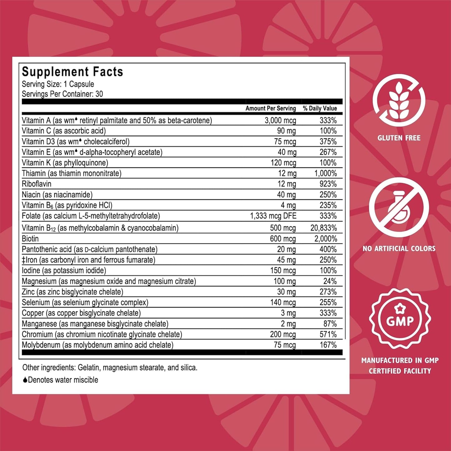 CelebrateONE Bariatric Multivitamin with Iron - Essential Supplement for Gastric Bypass & Sleeve Gastrectomy - One A Day (30 Capsules)
