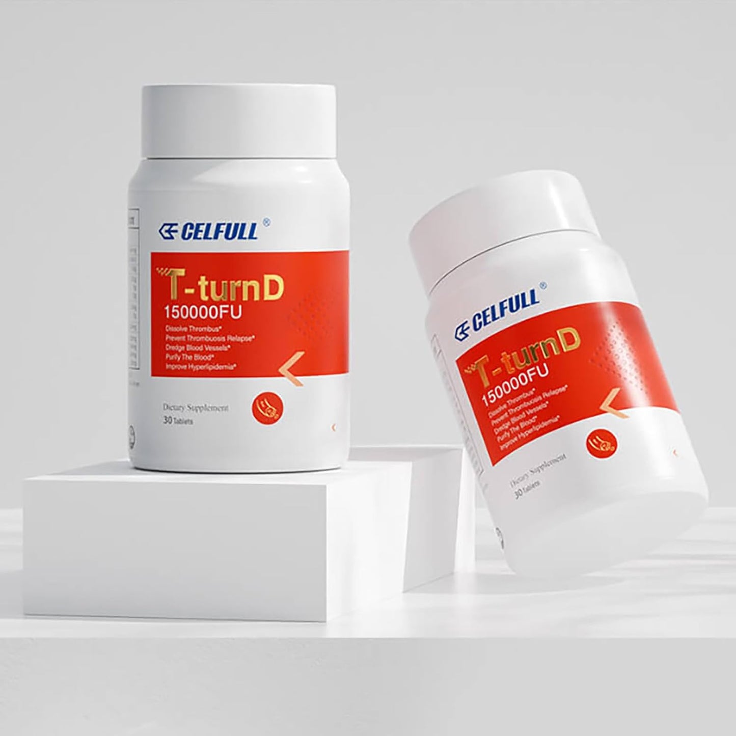 CELFULL Nattokinase Supplement with 5,000 FU Per Serving, Fish Oil Powder, Red Yeast Rice, Beta Glucan - Non-GMO