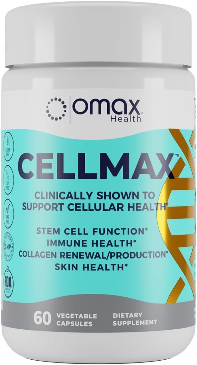 Cellmax Omax3 - Promotes Cellular Health & Collagen Production with PolySea Seaweed Extract, Clinically Proven Antioxidant Support, Immune Function Boost