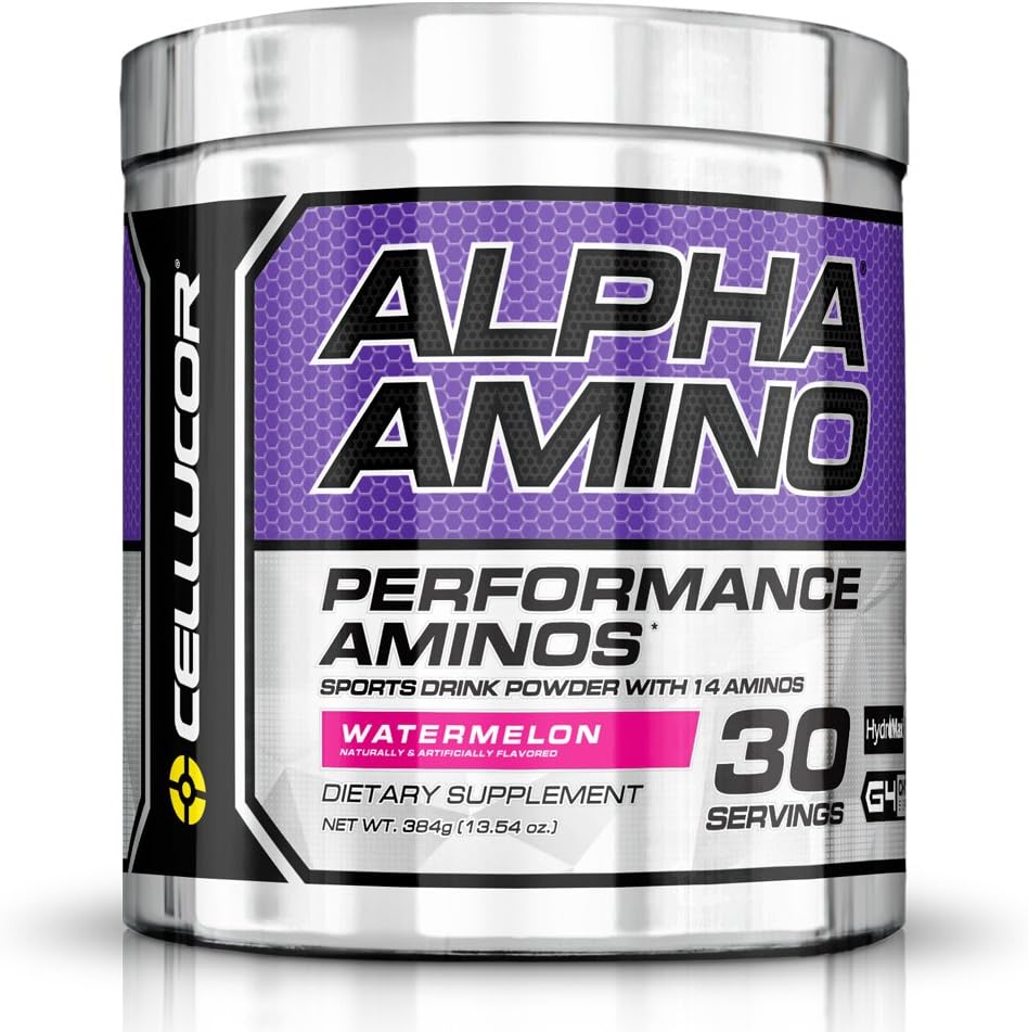 Cellucor Alpha Amino EAA & BCAA Powder - Watermelon Flavor - 30 Servings with Electrolytes