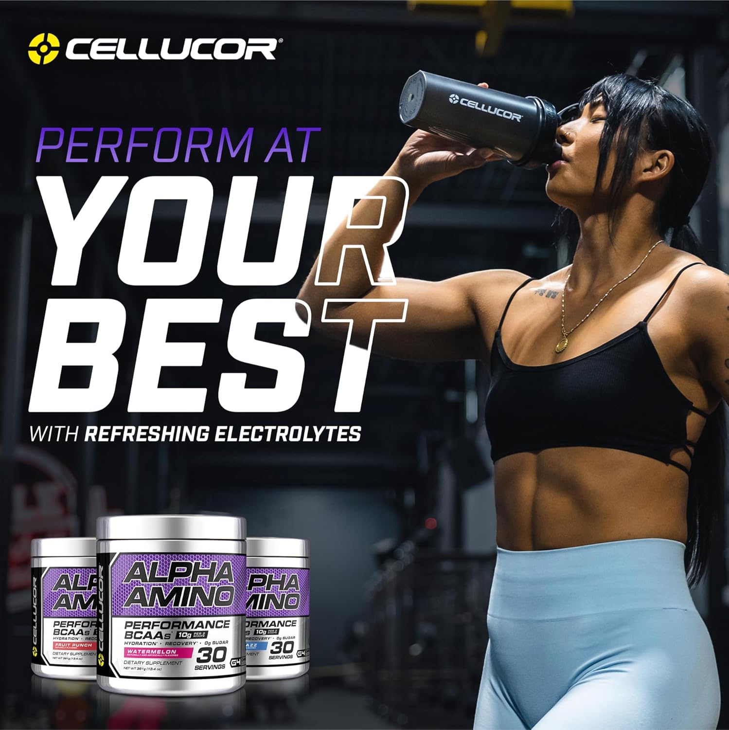 Cellucor Alpha Amino EAA & BCAA Powder - Watermelon Flavor - 30 Servings with Electrolytes