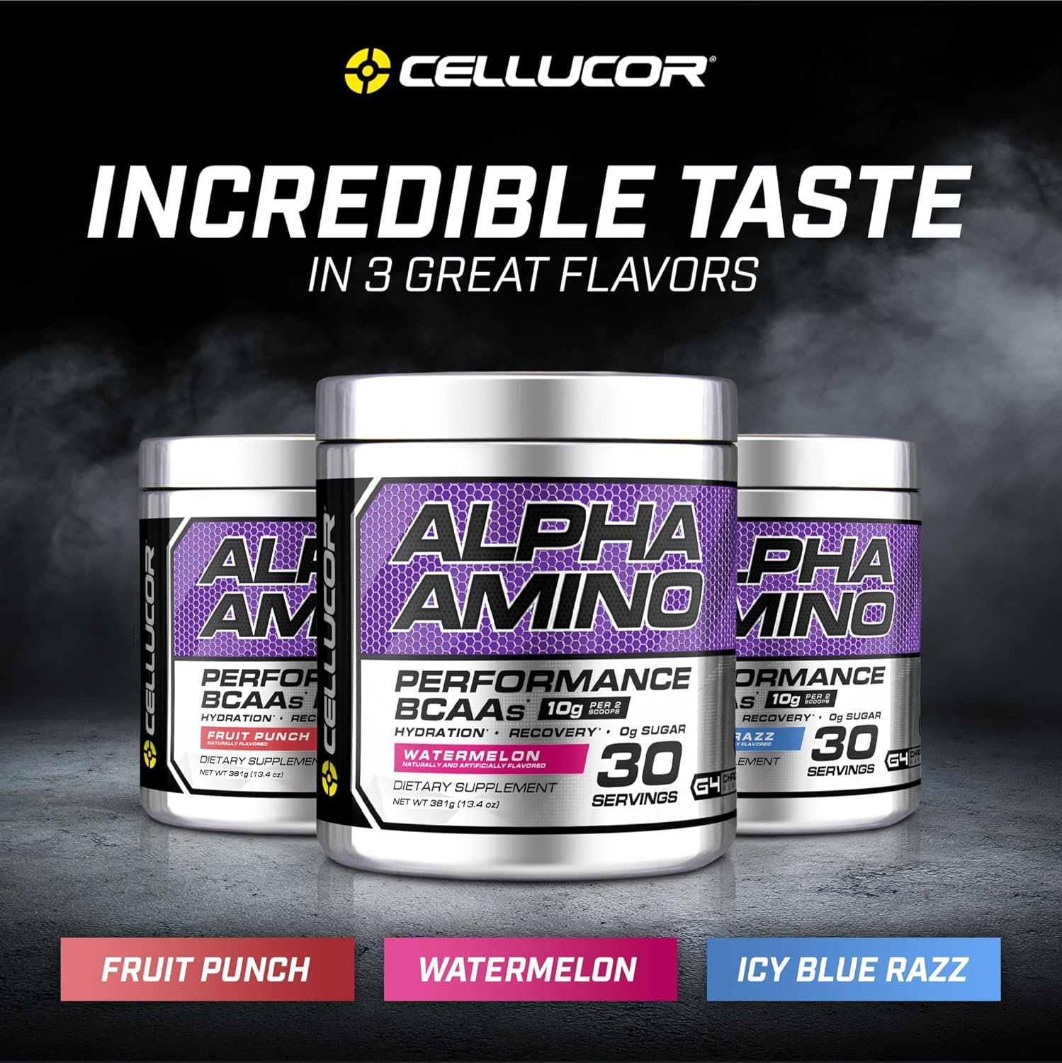 Cellucor Alpha Amino EAA & BCAA Powder - Watermelon Flavor - 30 Servings with Electrolytes