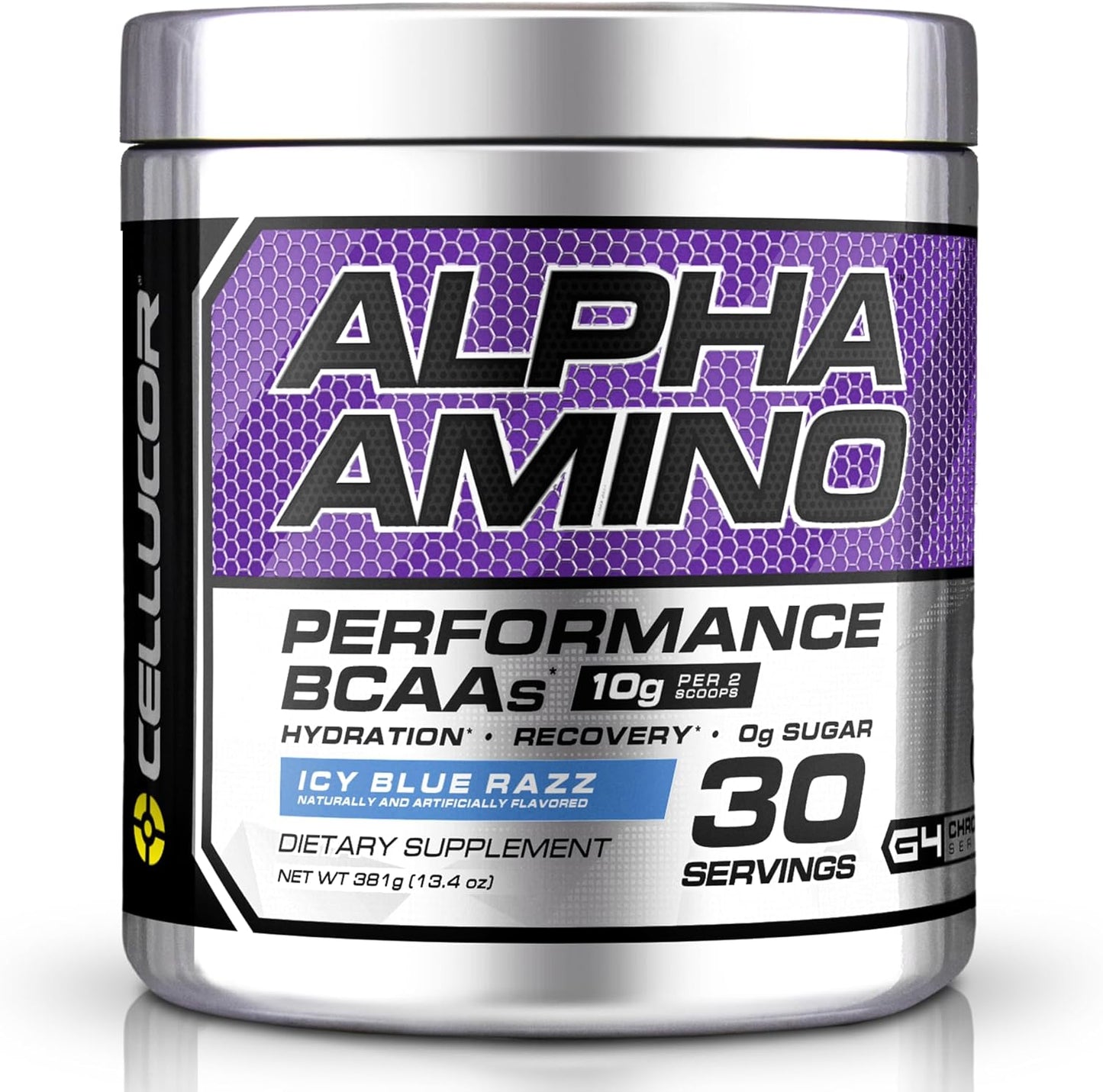 Cellucor Alpha Amino EAA & BCAA Powder with Electrolytes - ICY Blue Razz Flavor - 30 Servings