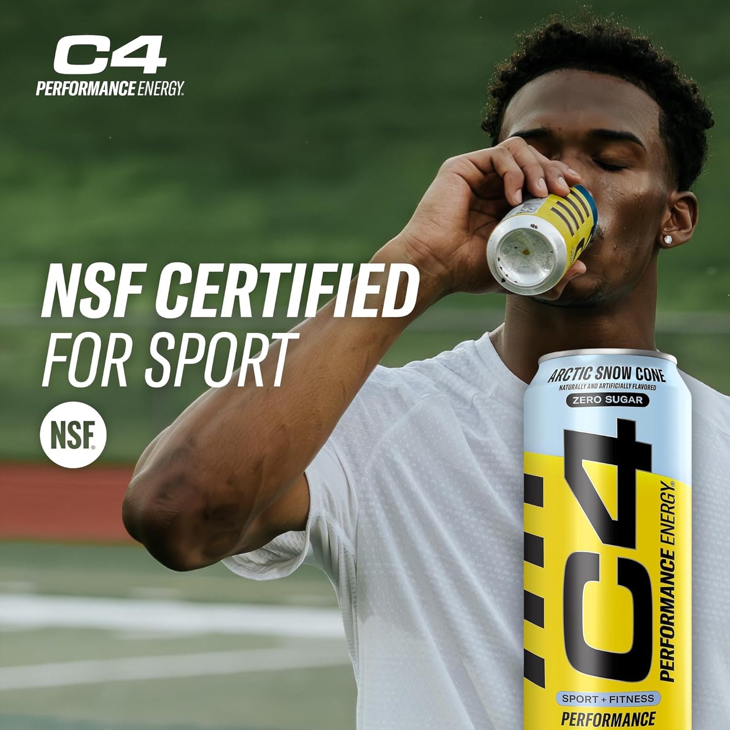 Cellucor C4 Performance Energy Drink - Zero Sugar Carbonated Preworkout with 200mg Caffeine and Beta Alanine - Arctic Snow Cone Flavor - 16 Fl Oz (12 Pack)