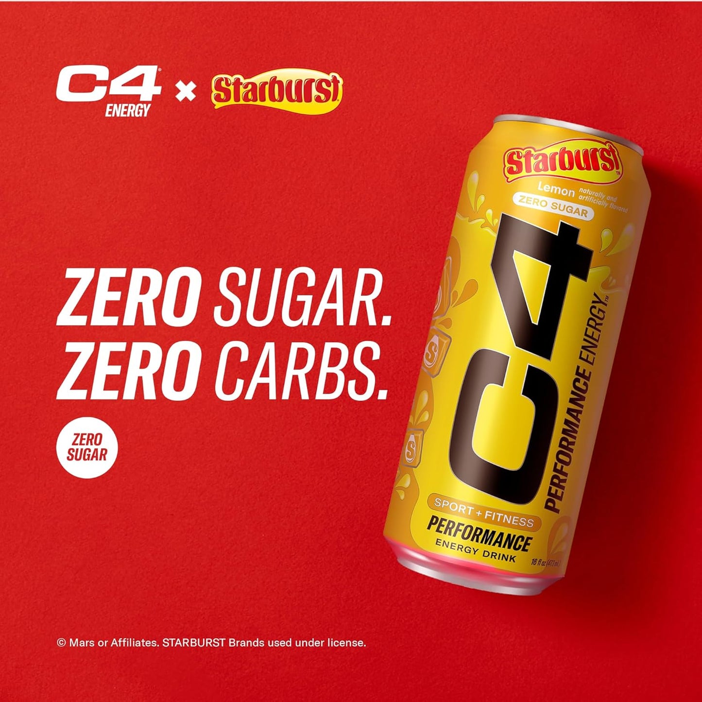 Cellucor C4 Performance Energy Drink Lemon Flavor 12 Pack - Zero Sugar Carbonated Preworkout with 200mg Caffeine and Beta Alanine