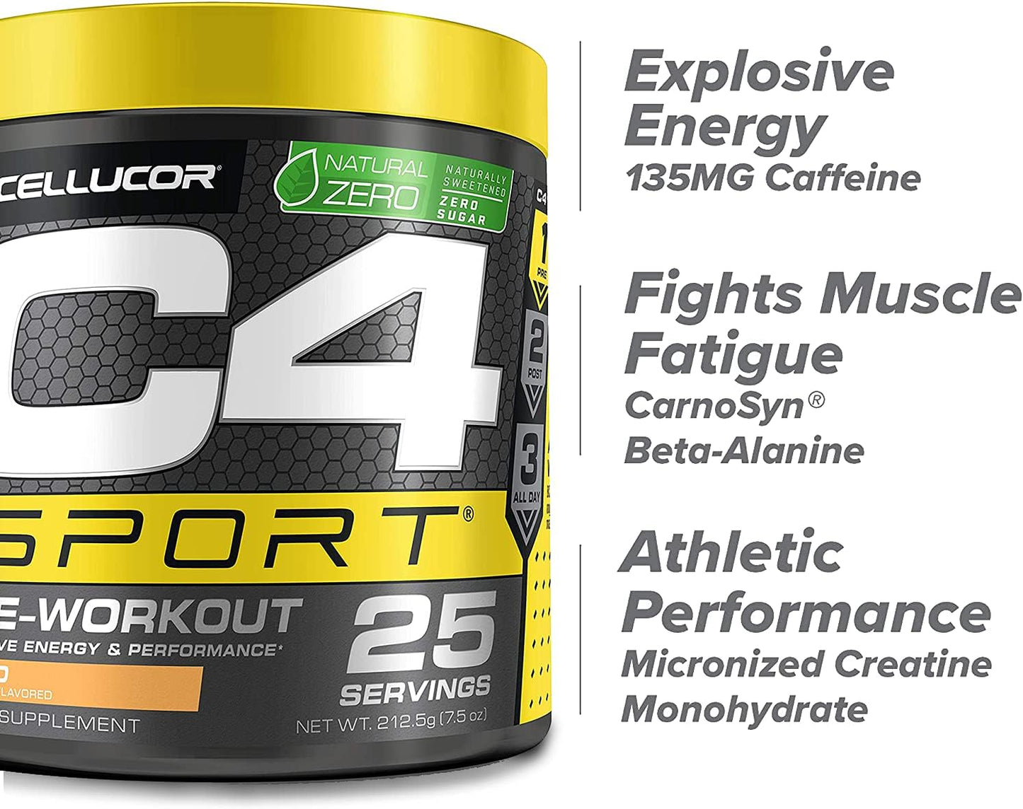 Cellucor C4 Sport Pre Workout Powder - NSF Certified Energy Supplement with Creatine and Caffeine - 25 Servings