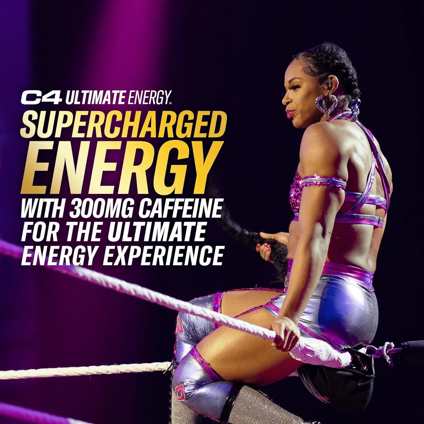 Cellucor C4 Ultimate x WWE Energy Drink Pack | Knockout Nectarine Guava Flavor | 300mg Caffeine | Sugar-Free | 16oz x 12