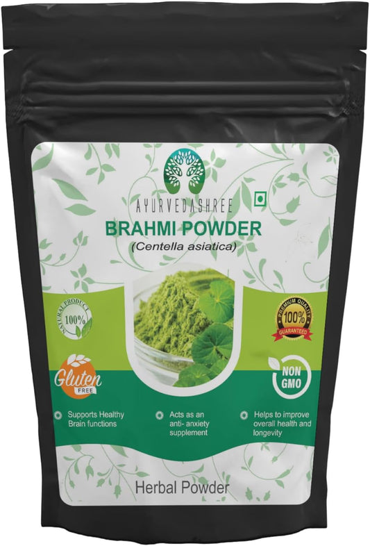 Centella Asiatica Powder 50g - Gotu Kola & Brahmi Blend - Mandupakarni - Non GMO, Gluten Free, Vegan - AYURVEDASHREE